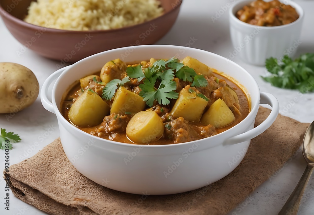 Traditional Indian dish potato curry, Aloo masala, Traditional Indian dish potato curry, Aloo masala,
