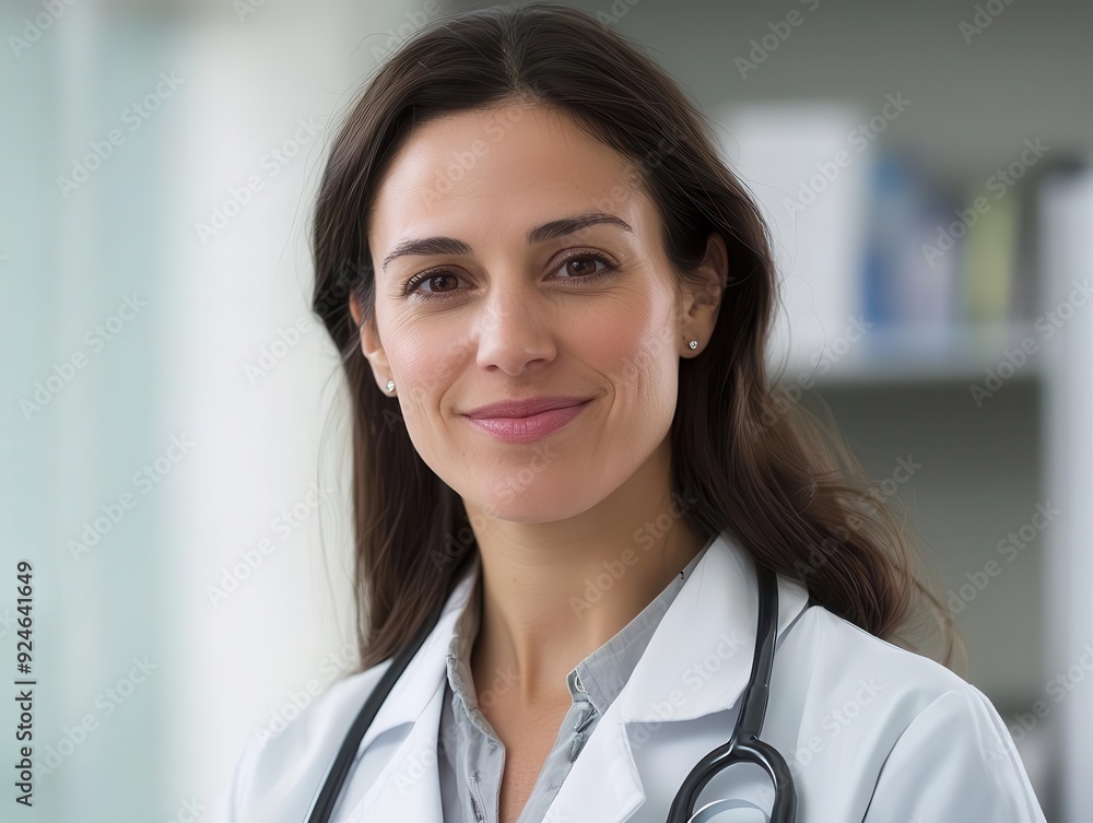 A doctor gives a comprehensive care assessment, offering professional advice in a contemporary hospital setting, with space for additional information. A doctor gives a comprehensive care assessment, offering professional advice in a contemporary hospital setting, with space for additional information.