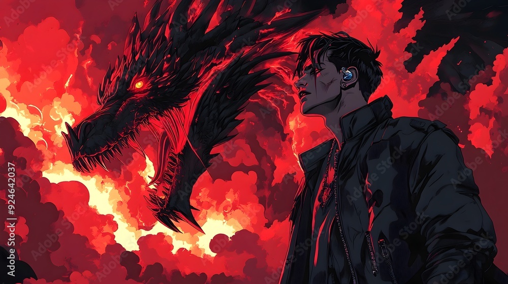 Vampiric Frontman Commands Attention Amidst Pyrotechnic-Laden Dragon's Lair in Anime