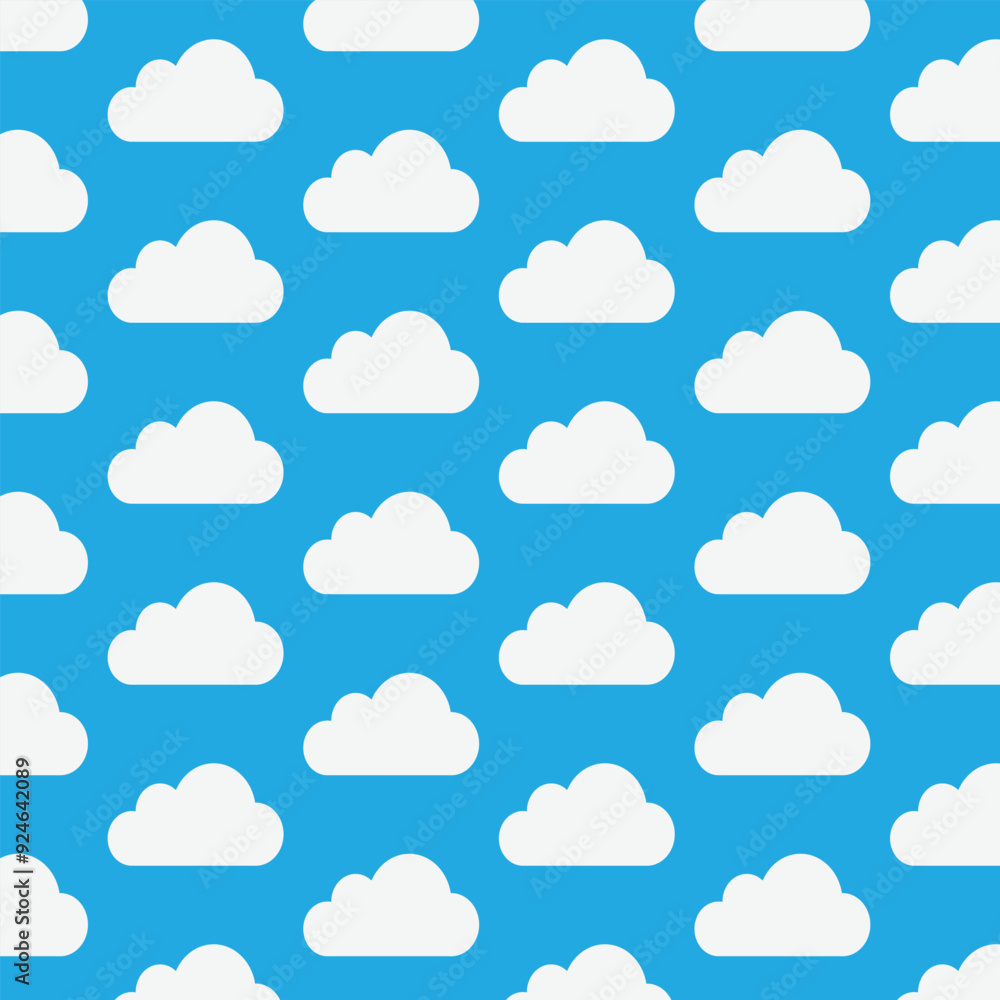 Cloud pattern on blue background . Cloud background . Cloud wallpaper . Vector illustration Cloud pattern on blue background . Cloud background . Cloud wallpaper . Vector illustration