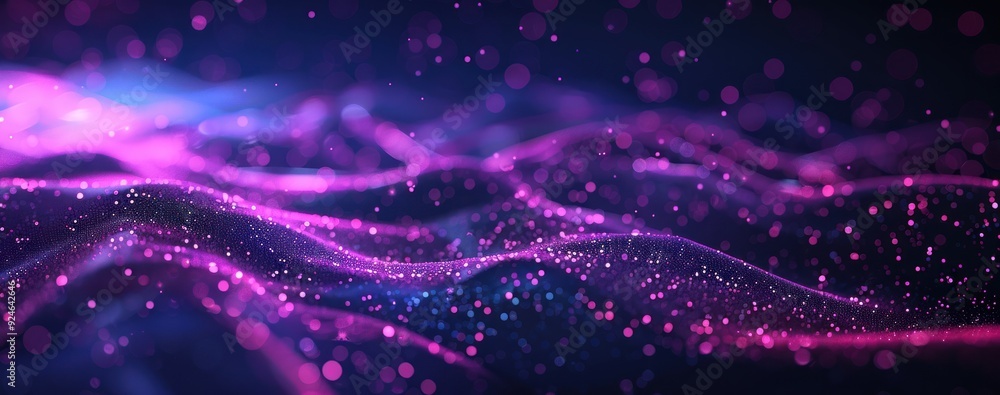 Abstract Wavy Background with Bokeh Lights Abstract Wavy Background with Bokeh Lights