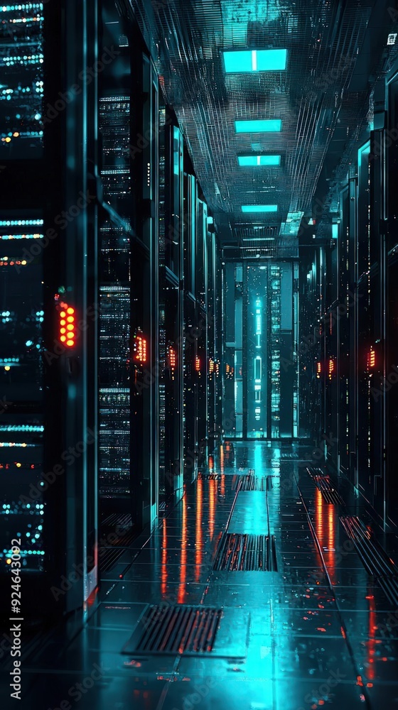 Encrypted server room with biometric access prevention, cybersecurity ...