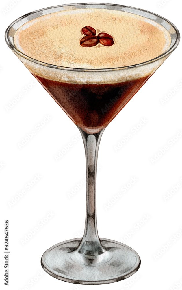 Espresso Martini Cocktail Illustration Espresso Martini Cocktail Illustration