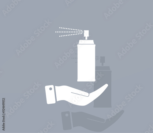 Vector ion of white color with shadow on gray background