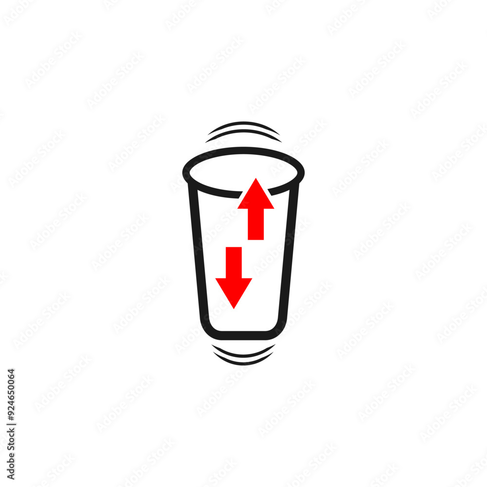 Shake well before using icon on white background Shake well before using icon on white background