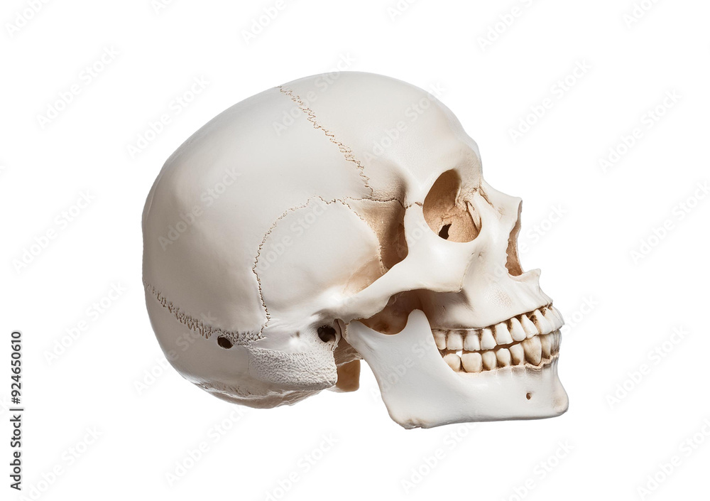Fototapeta premium Human skull, isolated on a transparent or white background