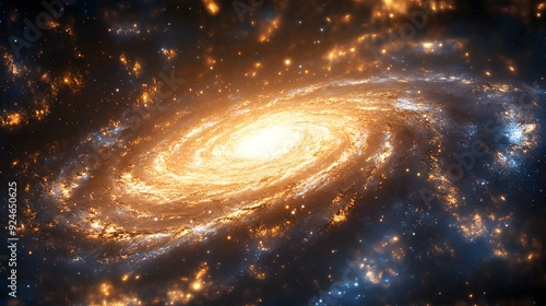 A Spiral Galaxy in a Vast Cosmic Landscape photo