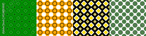 Seamless geometric threetone pattern set