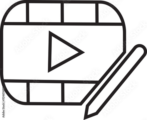 Cut or trim video icon design isolated on white background.