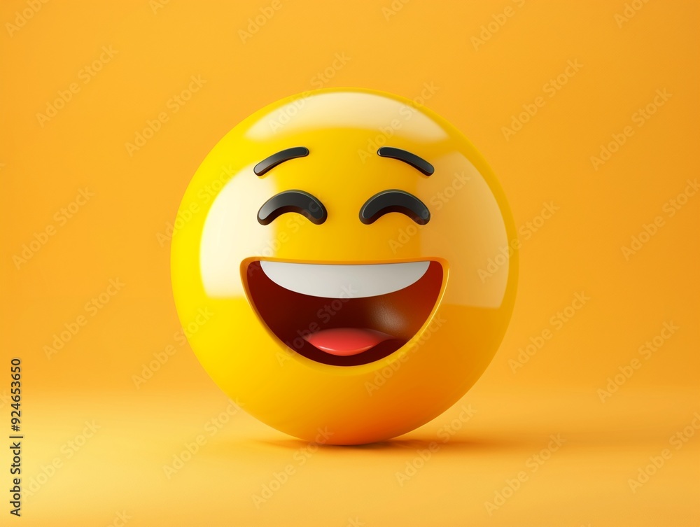Fototapeta premium Laughing emoji, expressive face, SVG, joy in communication