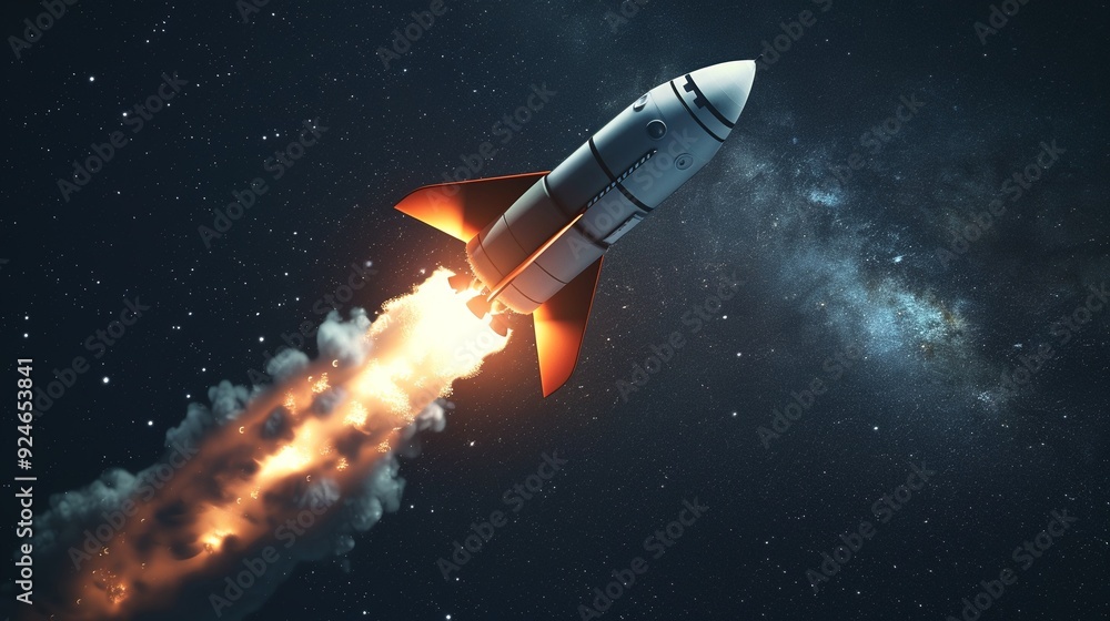 Obraz premium Rocket ship, sleek design, SVG, space explorer