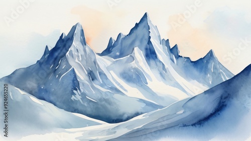 Wallpaper Mural watercolor of A stunning iceberg, surrounded by snow-capped mountains and a vast winter landscape under a clear blue sky Torontodigital.ca