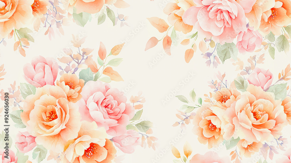 A beautiful floral pattern featuring soft pink and peach roses, ideal for elegant designs and artistic projects. A beautiful floral pattern featuring soft pink and peach roses, ideal for elegant designs and artistic projects.