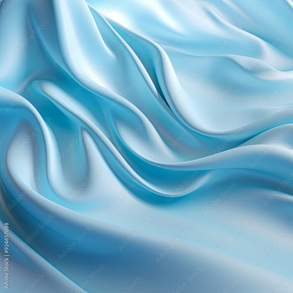 This image showcases a soft, luxurious, wavy, blue silk-like fabric with multiple folds and creases, isolated on a light blue background, creating an elegant and stylish display. This image showcases a soft, luxurious, wavy, blue silk-like fabric with multiple folds and creases, isolated on a light blue background, creating an elegant and stylish display.