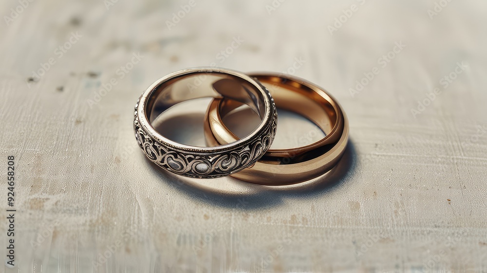 painting of retro wedding diamond rings on a white background painting of retro wedding diamond rings on a white background