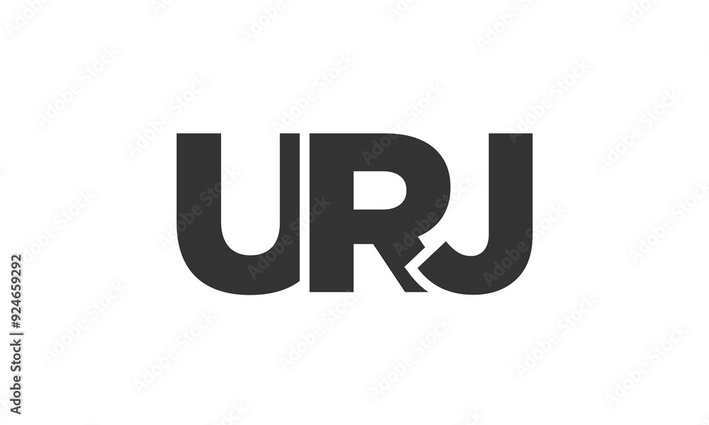 URJ logo design template with strong and modern bold text. Initial based vector logotype featuring simple and minimal typography. Trendy company identity. URJ logo design template with strong and modern bold text. Initial based vector logotype featuring simple and minimal typography. Trendy company identity.