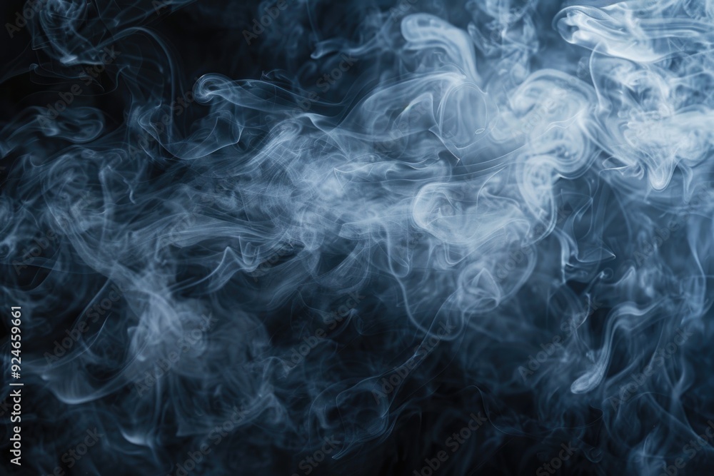 A close-up view of smoke on a black background