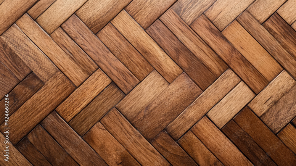 A close up of herringbone patterned wood floors showcasing the rich grain and natural beauty of the wood A close up of herringbone patterned wood floors showcasing the rich grain and natural beauty of the wood