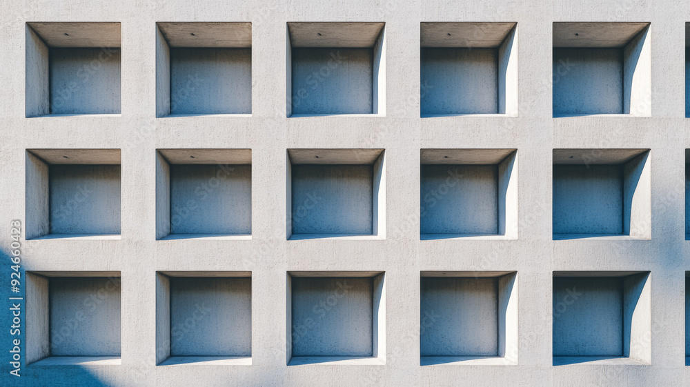 A close up of the textured concrete facade of a brutalist structure with shadows emphasizing the raw rugged surface A close up of the textured concrete facade of a brutalist structure with shadows emphasizing the raw rugged surface