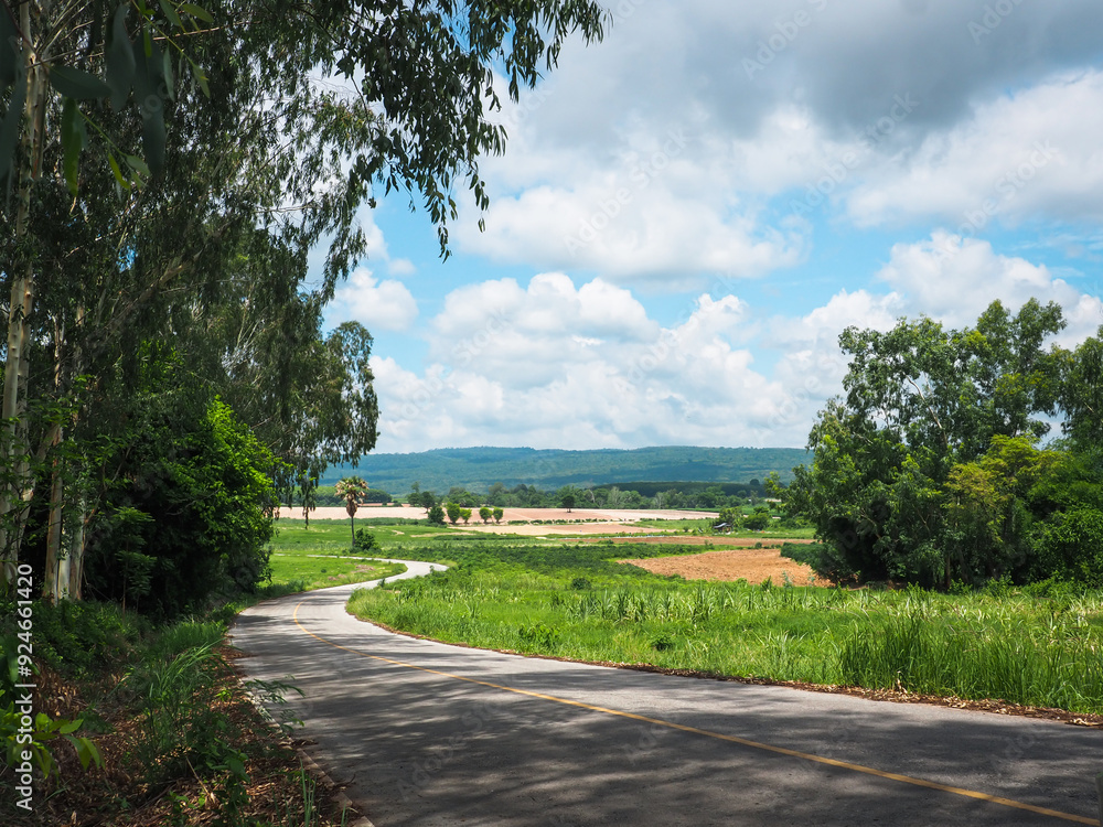 Countryside road route in Thailand, farm view
Countryside road route in Thailand, farm view