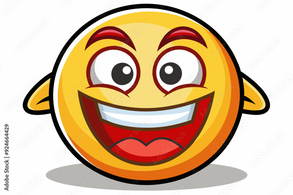 Fototapeta premium Yellow Cartoon Face with Open Mouth and Wide Eyes