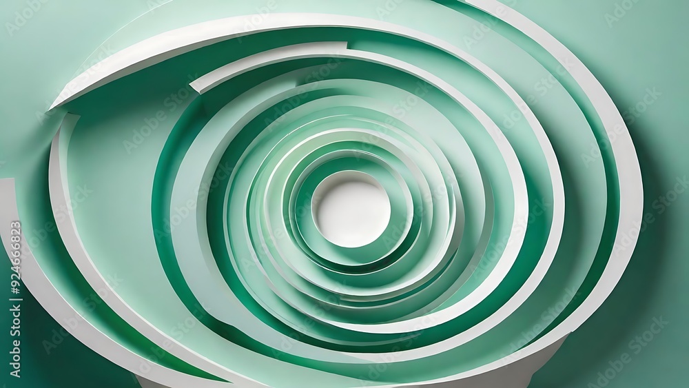 Elegant minimalist still life of mint green and white geometric shapes including sphere, cuboid, and cylinder. Elegant minimalist still life of mint green and white geometric shapes including sphere, cuboid, and cylinder.