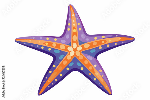 A Colorful Starfish with Orange and Purple Stripes