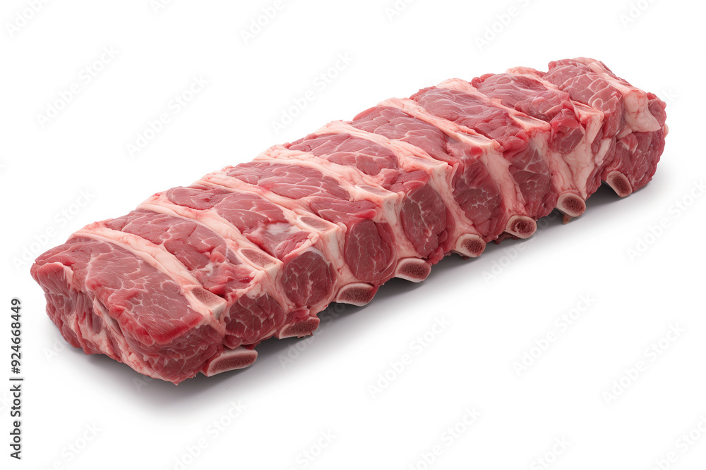Fototapeta premium Raw pork ribs isolated on white background.