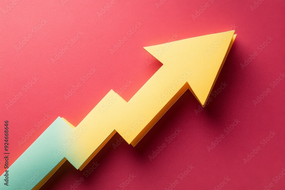 paper arrow shape indicating economy growth paper arrow shape indicating economy growth