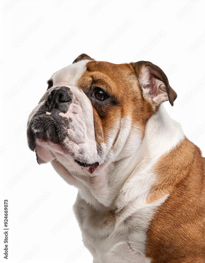 ブルドッグのポートレート（Bulldog portrait on white background）
