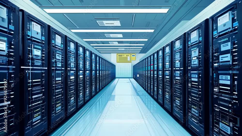 Secure Data Center: Cloud Servers and Advanced Security Systems in 4K Animation Secure Data Center: Cloud Servers and Advanced Security Systems in 4K Animation