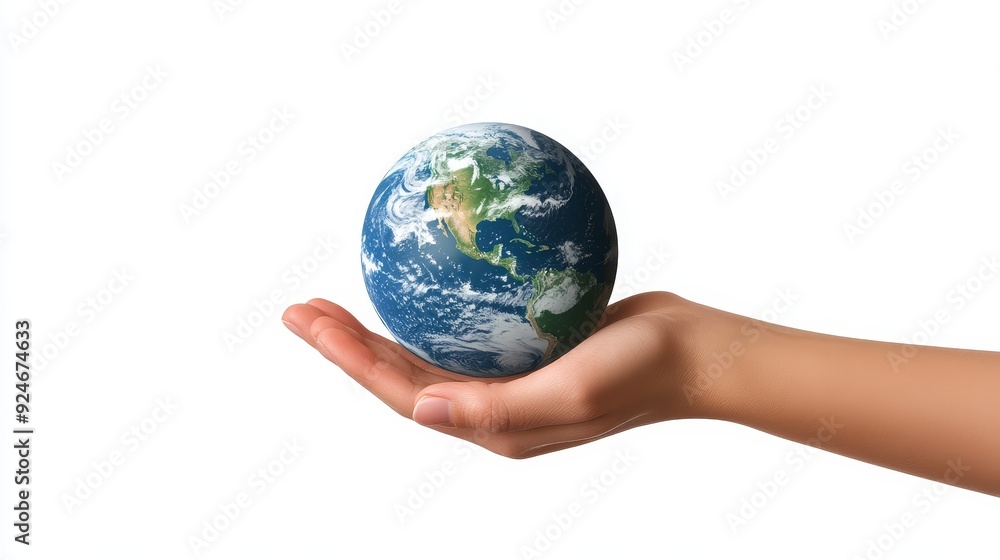 A hand cradles a small globe, symbolizing care, protection, responsibility, the future, and our fragile planet. A hand cradles a small globe, symbolizing care, protection, responsibility, the future, and our fragile planet.
