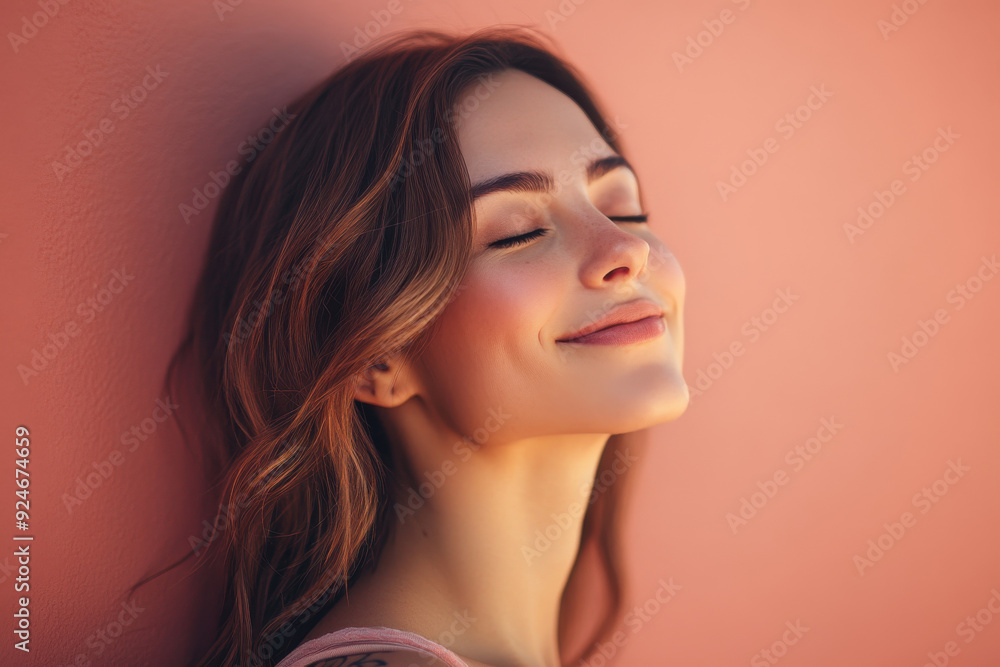 A close up of a woman's face with tattoos and her eyes closed A close up of a woman's face with tattoos and her eyes closed