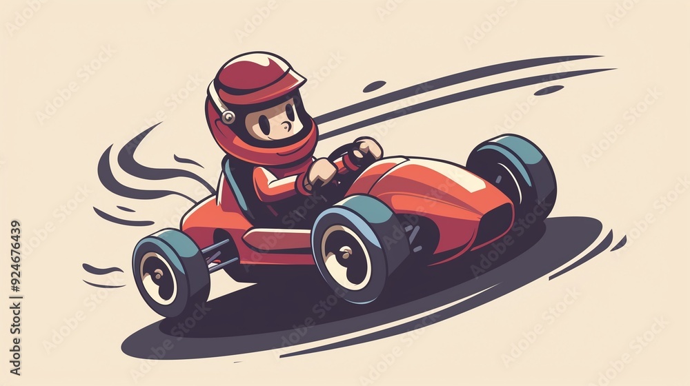 Child in a race car, speed lines, racing theme, logo, art, emblem, simple cartoon 2D Child in a race car, speed lines, racing theme, logo, art, emblem, simple cartoon 2D