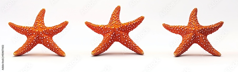 Transparent background with a collection of common red starfish Transparent background with a collection of common red starfish