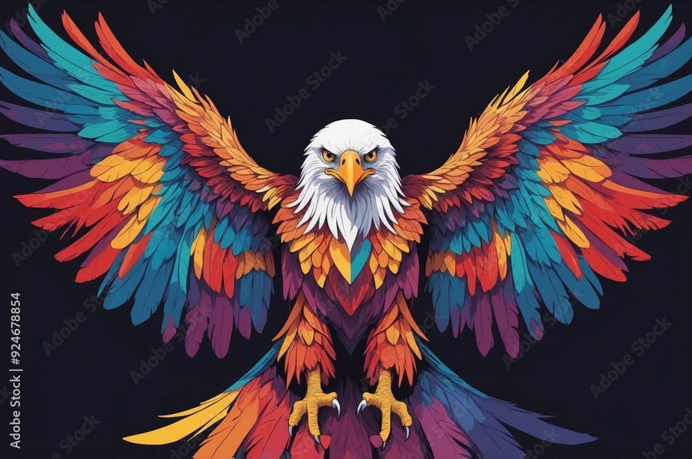 Vibrant Eagle with Spread Wings Vibrant Eagle with Spread Wings