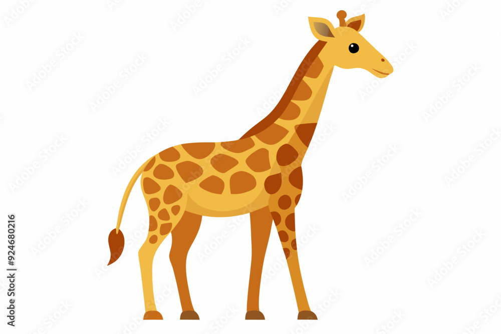 Cartoon Illustration of a Standing Giraffe Cartoon Illustration of a Standing Giraffe