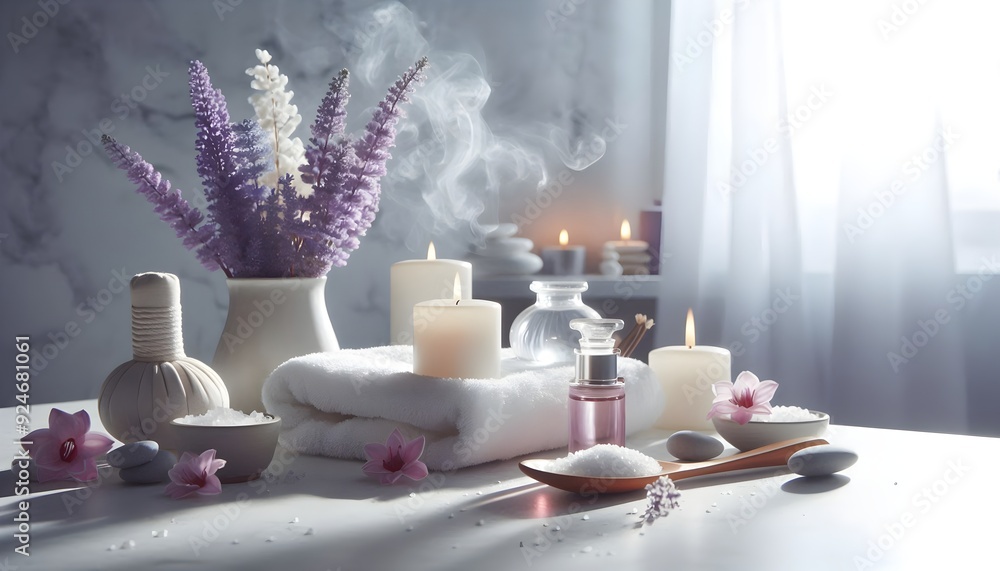 Serene Spa Ambiance: Super Realistic Photograph with White and Bisque Tones, Gentle Steam, and Meditative Atmosphere
Serene Spa Ambiance: Super Realistic Photograph with White and Bisque Tones, Gentle Steam, and Meditative Atmosphere