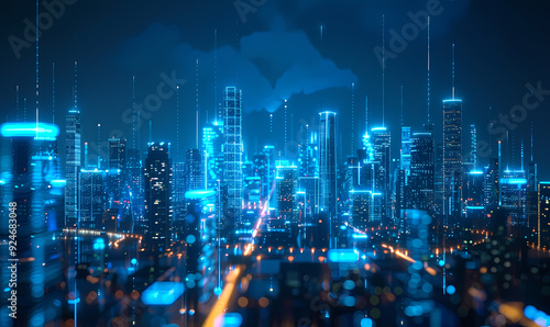 Wallpaper Mural abstract blue background Torontodigital.ca