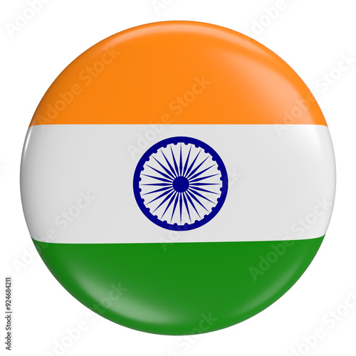India round flag icon with transparent background