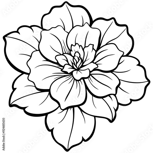 Beautiful geranium flower line art 