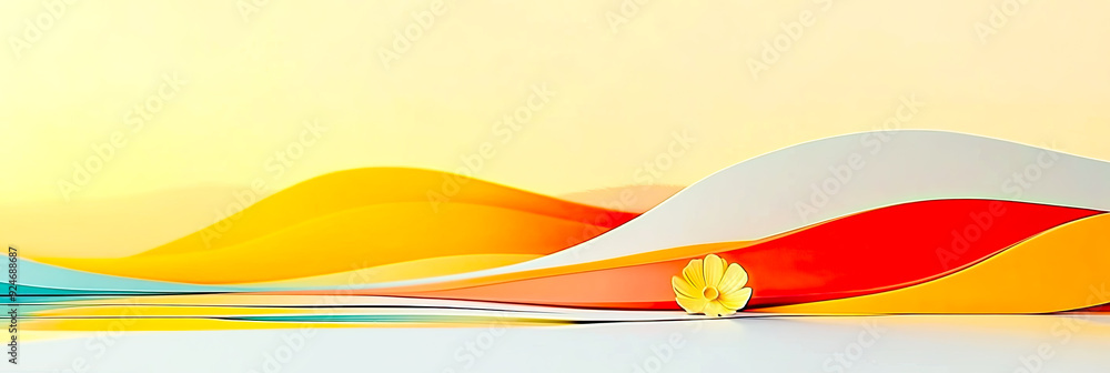 Obraz premium Abstrakte Landschaft mit Bergen