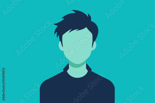 Simple Flat Illustration of a Person's Head and Shoulders