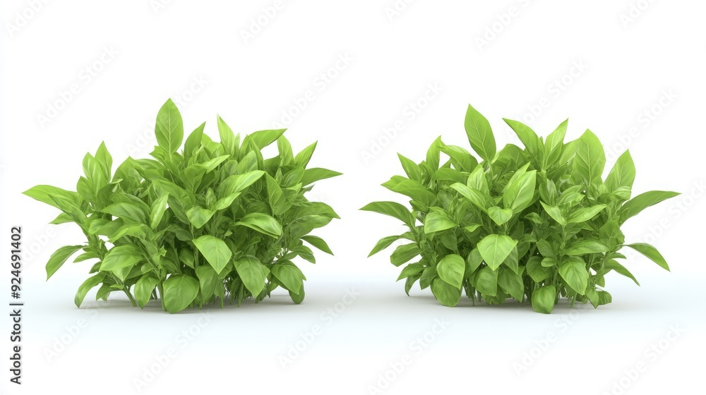 Lush Green Foliage Plants Isolated on White Background - Perfect for Nature and Gardening Themes Lush Green Foliage Plants Isolated on White Background - Perfect for Nature and Gardening Themes