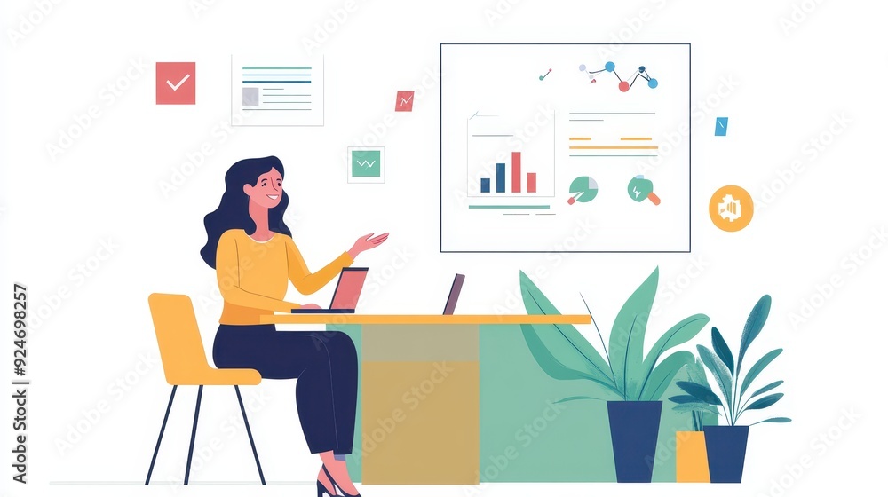 Female entrepreneur presenting a revolutionary business model to investors, innovation in business strategy Female entrepreneur presenting a revolutionary business model to investors, innovation in business strategy
