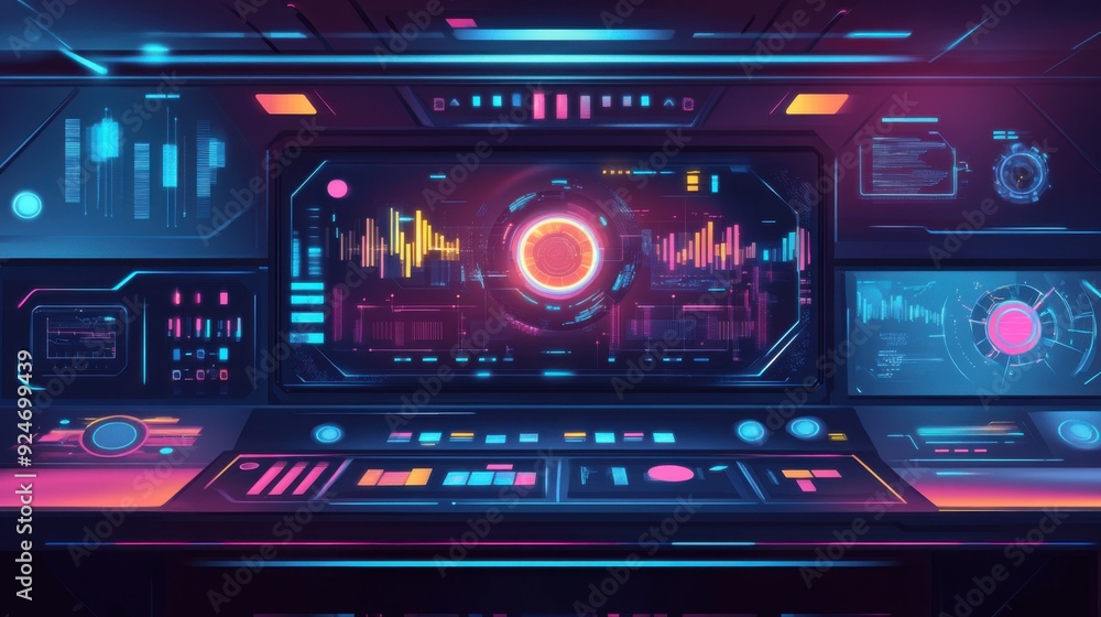 Futuristic Holographic Display - Cutting-Edge Visual Innovation Flat Design Illustration Futuristic Holographic Display - Cutting-Edge Visual Innovation Flat Design Illustration