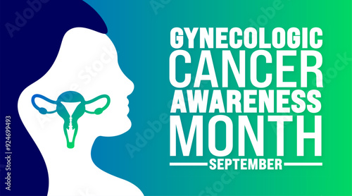 Gynecologic Cancer Awareness month is observed every year in September. Holiday concept. Template for background, banner, card, poster, placard, design template with unique shapes with standard color.