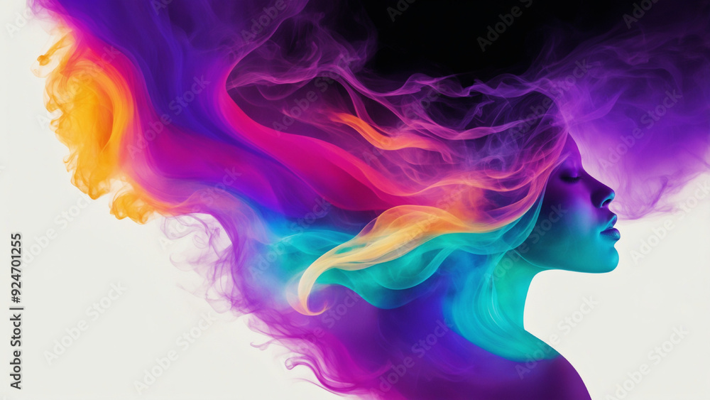 Obraz premium abstract smoke and face with cosmic