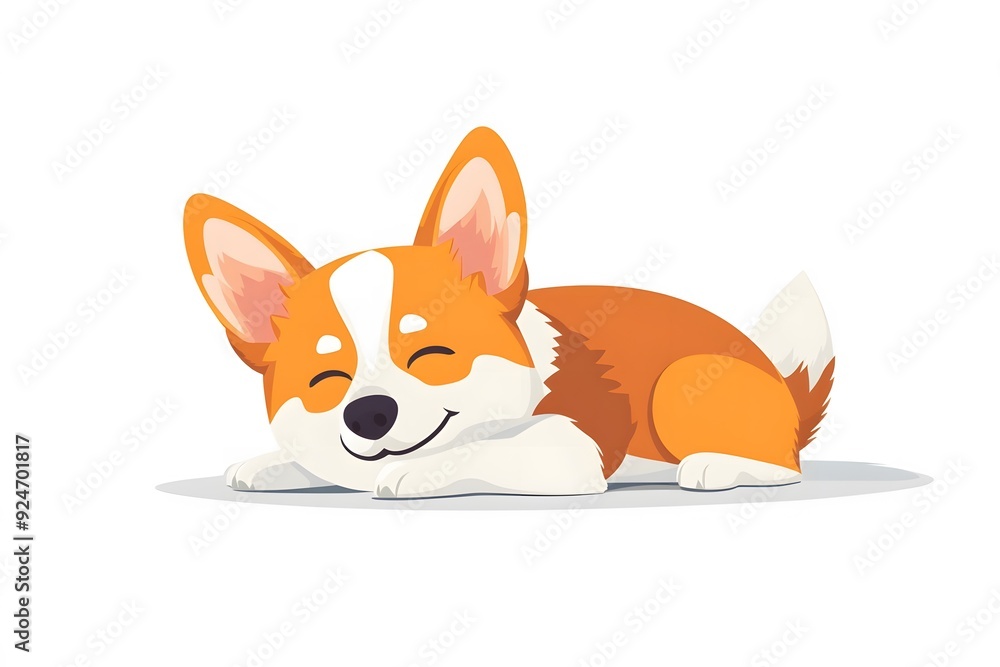 Obraz premium Cute dog sleeping, corgi