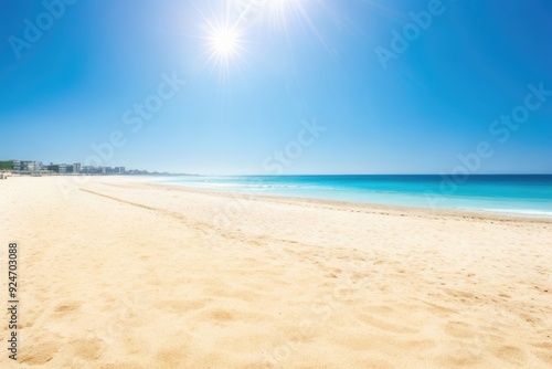 sand on the beach with a blue sky